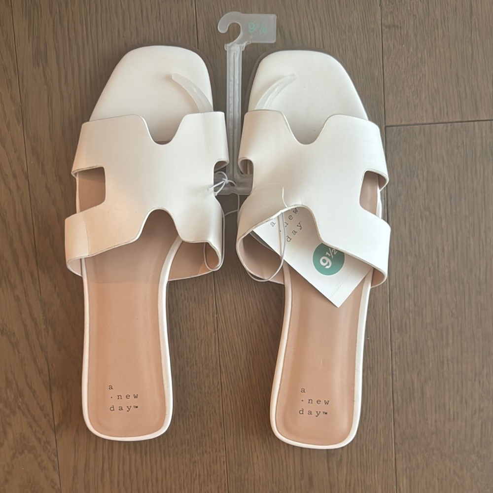 A New Day Women's White Slide Sandals